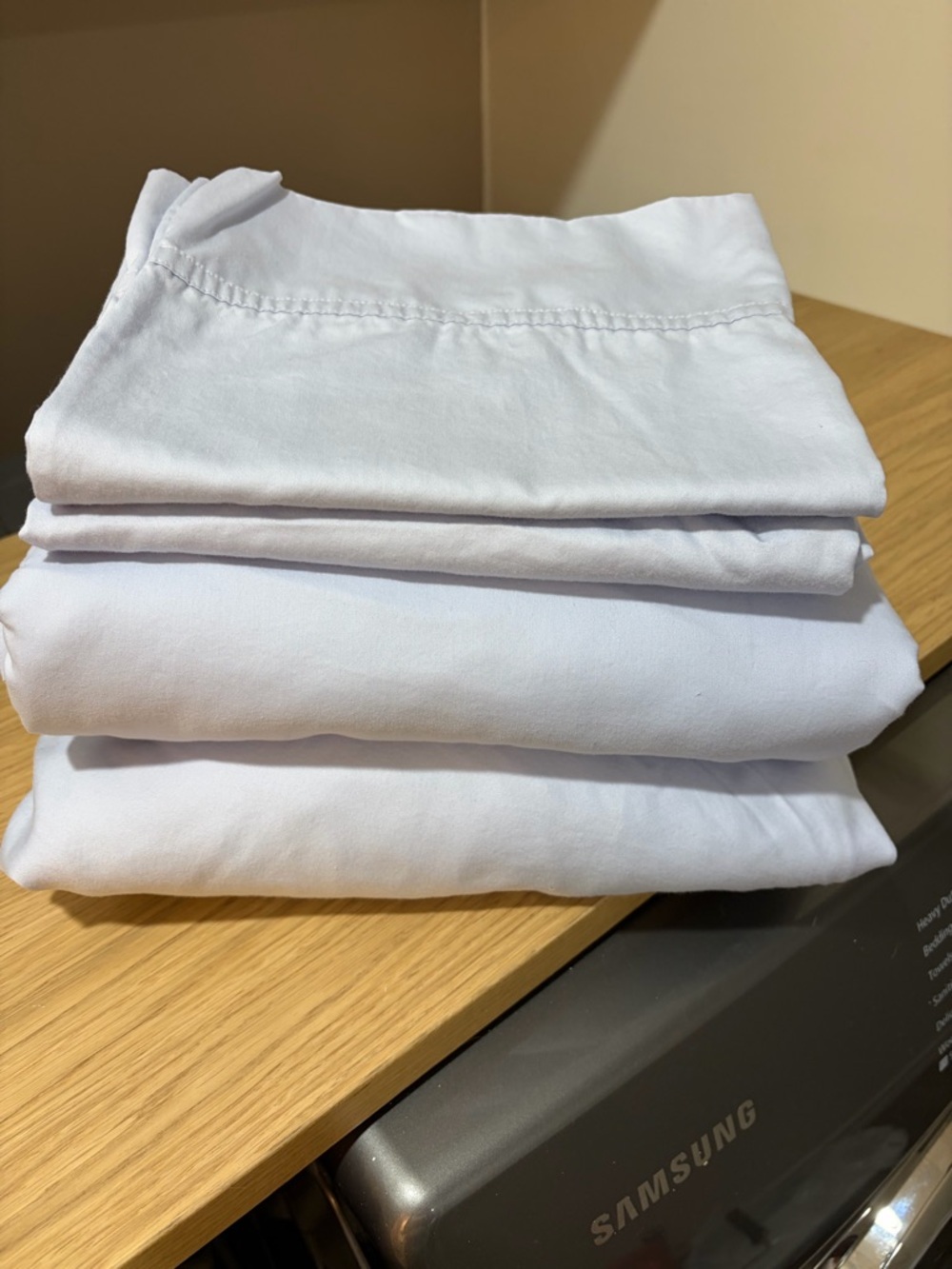 Ralph Lauren 100% Cotton Powder Blue Queen Sheet Set ~ 4 Piece